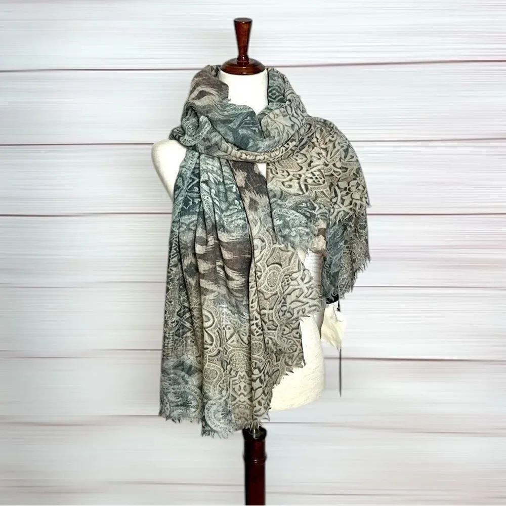 NWT Ahujasons Large Wool Shawl Wrap Scarf Lightweight Soft